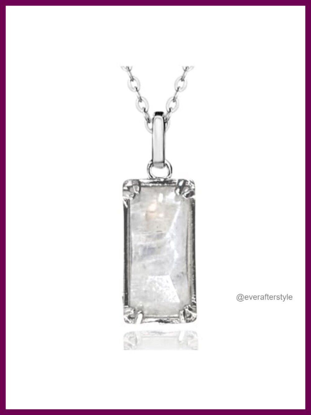 Rainbow Moonstone Necklace 925 Sterling Silver June Birthstone Pendant Cable